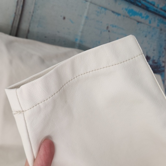 FREE PEOPLE Cecily Pleated Faux Leather Pants Ivory White - Picture 4 of 8
